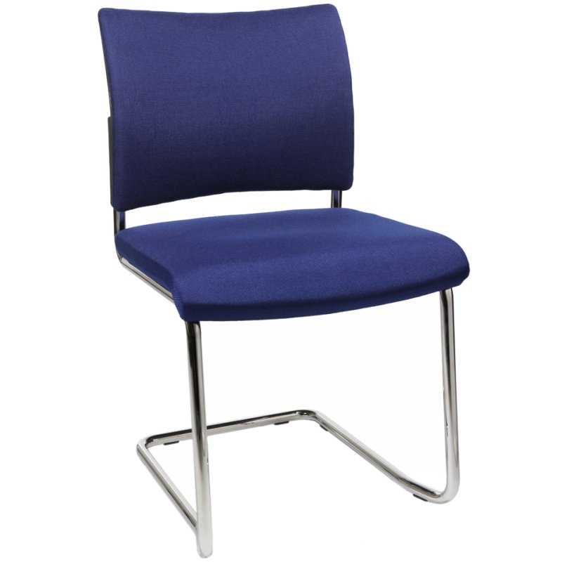 Topstar bezoekersstoel Visit 20, blauw, verchroomd frame, 110 kg draagkracht
